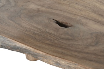 Măsuță de cafea din lemn de tec, natur, cu blat din trunchi și picioare din ramuri, finisaj natural, 50 x 110 x 70 cm, „Brezia” – Ethnic Collections - Img 4