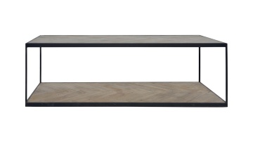 Masuta de cafea, natur, din lemn reciclat si metal, L120 cm, Versailles