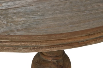 Măsuță de cafea rotundă din lemn de tec reciclat, natur, cu picioare strunjite, finisaj mat, 30 x 100 cm, „Aruna” – Ethnic Collections - Img 4