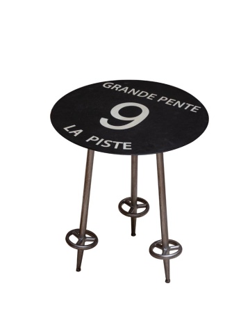 Măsuță laterală neagră din metal, Ø45 cm, "Grande Pente 9"