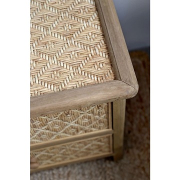 Noptieră din lemn si rattan împletit, 2 sertare, "Braided" - Img 5