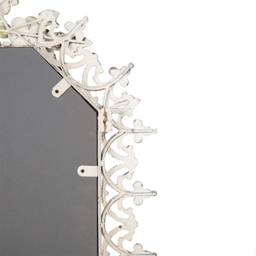 Oglinda de perete, bej, din metal, aspect vintage, 63x93 cm - Img 3
