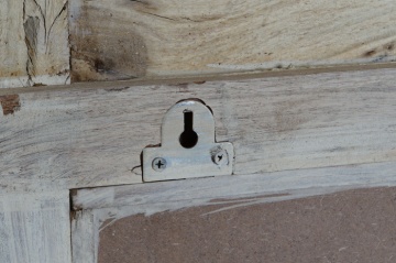 Oglindă decorativă de perete, stil natural rustic, culoare natur, din lemn de tec, „Teak” - Img 5