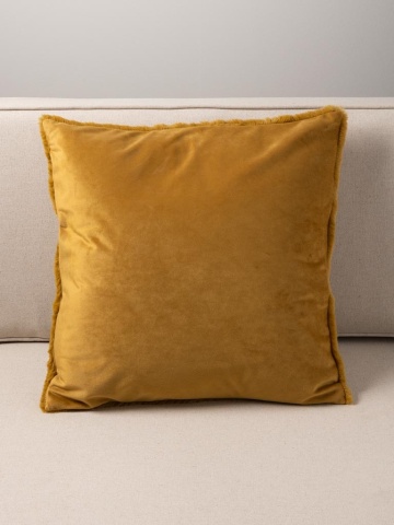 Perna decorativa galbena, din textil, 45x45 cm, Mustard - Img 3