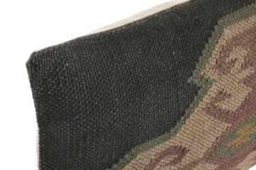 Pernă decorativă Kilim din lână și iută, 40×60 cm, fond negru cu motiv medalion etnic - Img 2