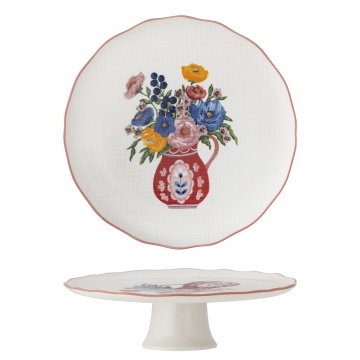 Platou de servire din ceramică cu motive florale pictate manual, 28×9 cm, „Dorothy" - Img 2