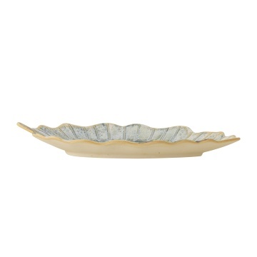Platou de servire din ceramică glazurată artizanal în formă de frunză, L31×H4×W19,5 cm, „Dorreen" - Img 4