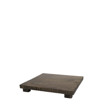 Platou decorativ din lemn masiv de mango, natur, 4×30×30 cm, „Tours"