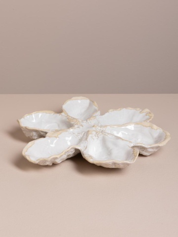 Platou pentru stridii din ceramică, 26×25 cm, "Sea Flower" - Img 4