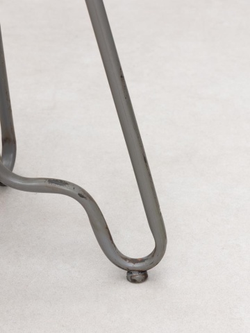 Scaun de bar cu spătar pentru insulă, în stil industrial, din metal, gri, picioare curbate, finisaj antichizat, 88 x 35 x 41 cm, „Valéry” - Img 9