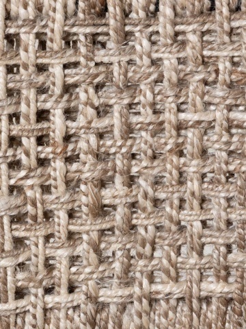 Scaun de bar împletit cu spătar din lemn de acacia și lână, negru, cu traverse pe două niveluri, 100,5 x 45 x 51,5 cm, „Ovira” - Img 2