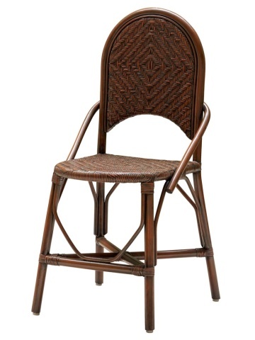 Scaun de dining portocaliu inchis din rattan, "Pigmento"