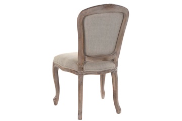Scaun de dining shabby chic din lemn de cauciuc și in, „Valbonne” - Img 6