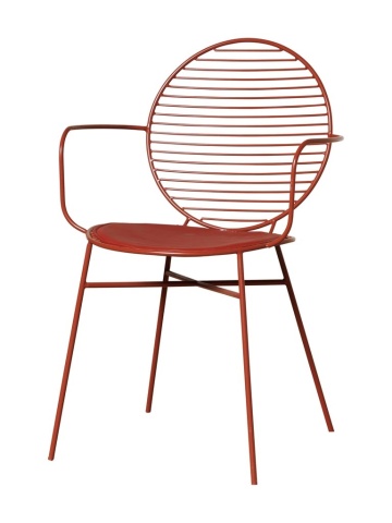 Scaun de exterior, rosu, din metal, Klara