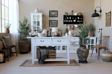 Scaun dining bej din lemn de cauciuc, rattan si rachita, cu aspect vintage, French - Img 3