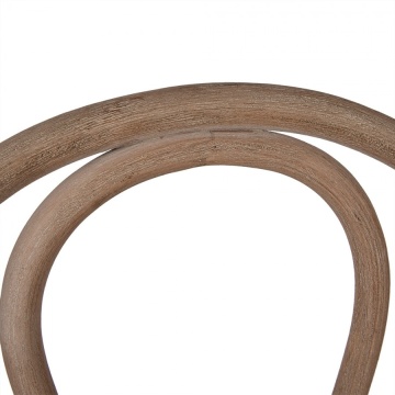 Scaun dining din lemn masiv curbat și răchită, maro, cu spătar în buclă dublă și șezut rotund împletit, finisaj patinat, 88 x 42 x 44 cm, „Josette” - Img 5