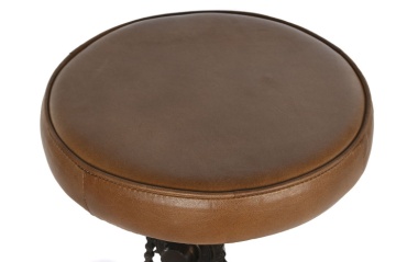 Scaun inalt de bar din piele naturala si metal, stil industrial ,"Rotor" - Img 2