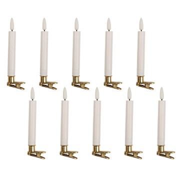 Set 10 lumanari LED, pe baterii tip AAA, cu telecomanda Ø2x14 cm