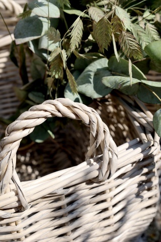 Set 2 coșuri din răchită cu manere, "French Basket" - Img 5
