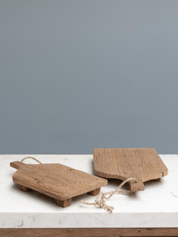 Set 2 platouri rustice pentru servire aperitive, din lemn brut reciclat, „Rustic Boards” - Img 8