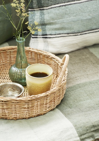 Set 3 tăvi rotunde din rattan împletit manual, D31–40 cm, „Raya" - Img 2