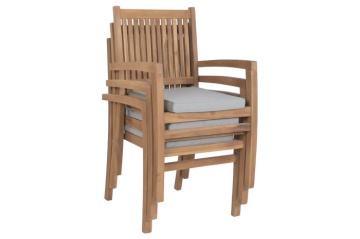 Set dining exterior din lemn de tec masiv, masă extensibilă 210–310 cm și 8 scaune, finisaj natural, „Java” - Img 5