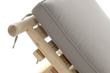 Sezlong de exterior din lemn de tec cu perna inclusa, " Natura Bed " - Img 3