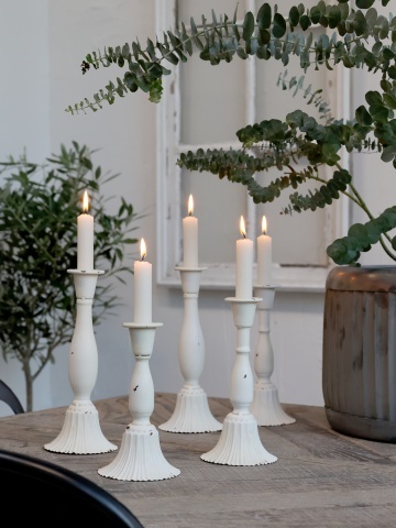 Sfeșnic din metal cu finisaj antichizat crem, H20.5xD10 cm, „Candlestick" - Img 4