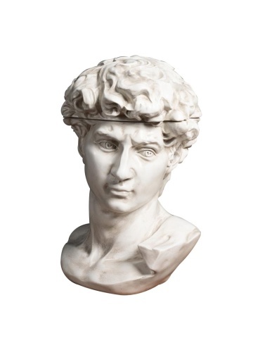 Statueta alba din rasina, cu spatiu de depozitare, David