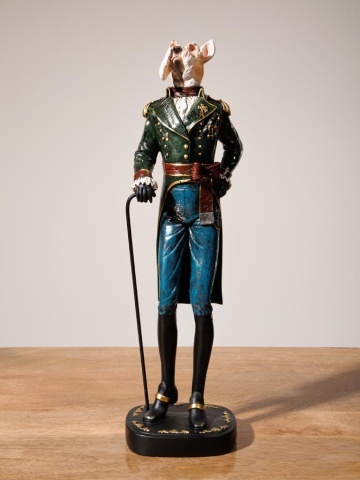 Statuie decorativă câine din rășină, H47 cm, "Dogmodore" - Img 3