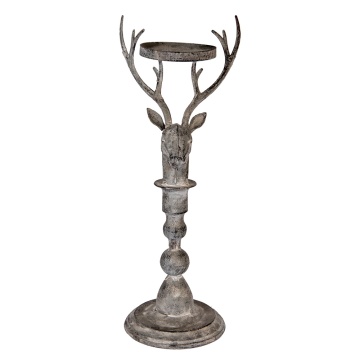Suport de lumanare, in forma de cerb, aspect antichizat, 17x14x42 cm - Img 2