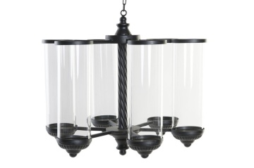 Suport de lumânări suspendat din metal și sticlă, 53×53×52 cm, „Ceiling"