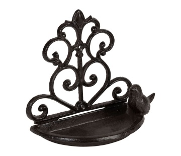 Suport de perete din fonta pentru hranire pasari, negru, H17.5 cm, Fauvette Brown - Img 2