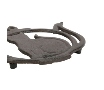 Suport din fontă pentru vase fierbinți „Le Chat”, siluetă de pisică în ceainic, 15,5 x 14,5 cm - Img 2