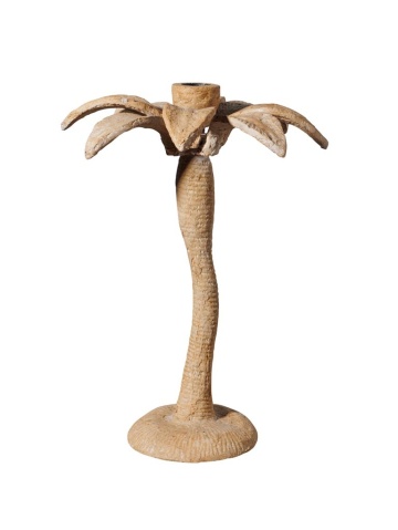 Suport lumanare bej din aluminiu H28cm Palm