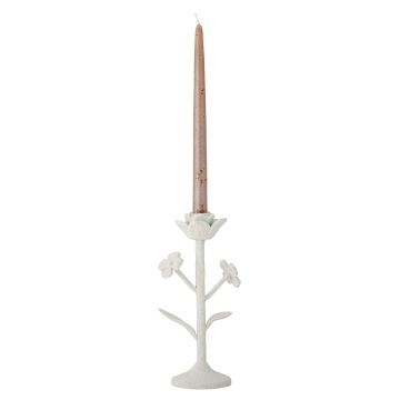 Suport lumânare din metal alb cu finisaj antichizat, 10 x 26 cm, „Ranin", - Img 2