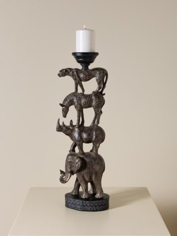 Suport lumanare din polirasină, „African Totem” - Img 3