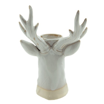 Suport lumanare, gri, din portelan, H21 cm, Reindeer - Img 3