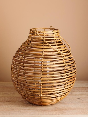 Suport lumanare natur din rattan H23cm Vagabond - Img 4