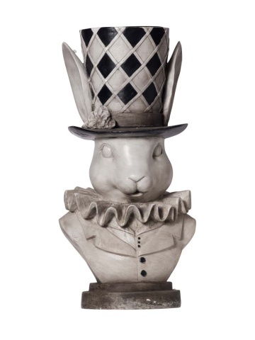 Suport pentru plante bust iepure din rășină, H46 cm, "Alice"