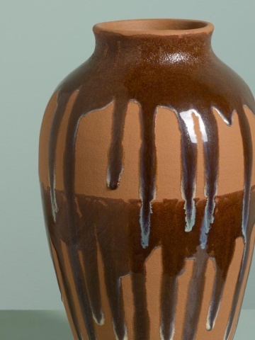 Vas decorativ din ceramica glazurata , H33cm , "Dripping Glaze" - Img 7