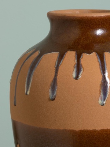 Vas decorativ din ceramica glazurata , H40.5cm , "Dripping Glaze" - Img 6