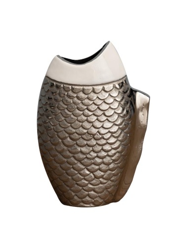 Vaza decorativa, din aluminiu, Fish