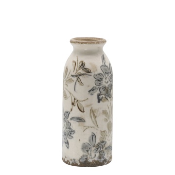 Vaza decorativa, din ceramica, motive florale, H20/D8cm, Croix