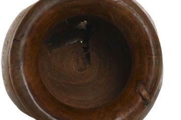 Vază decorativă, stil natural rustic, culoare natur, din lemn de tec, „Teak” - Img 6