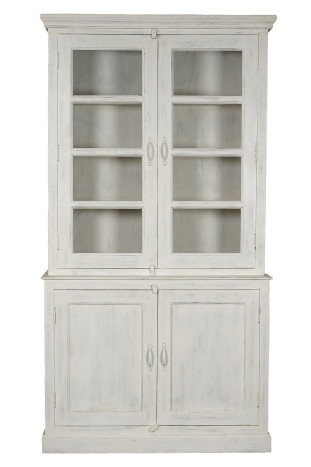 Vitrina din lemn de mango, finisaj alb antichizat, " Library " - Img 4