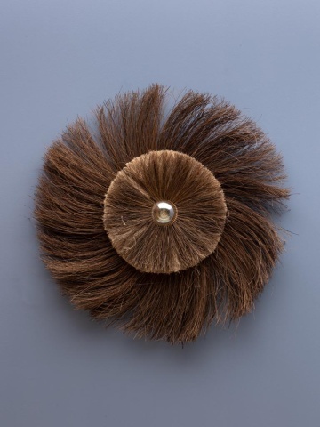Aplică de perete cu abajur circular tip soare din fibre naturale de bananier și structură din metal antichizat, maro natural, 100 cm, „Inupta" - Img 6