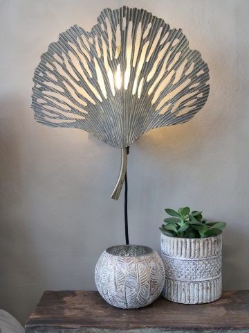Aplica de perete model frunză, din alamă antichizată, H34 cm - Img 4