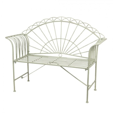 Banca de gradina, verde, din metal, aspect vintage - Img 2