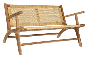 Bancheta din lemn de tec si rattan," Tequra" - Img 7